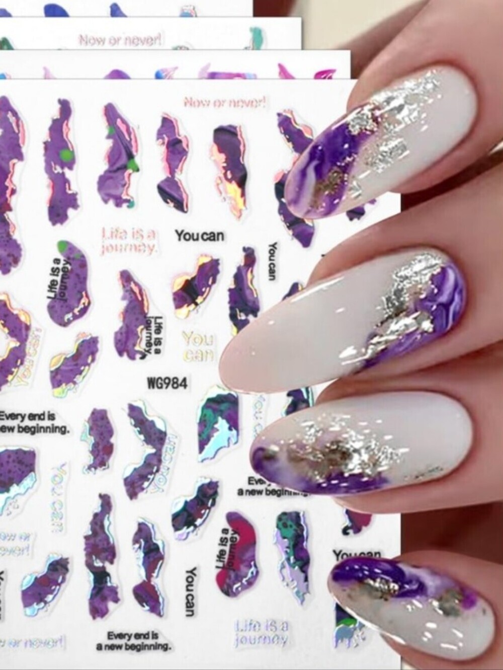 Trendy Self Adhesive Nails Art Transfer Sticker